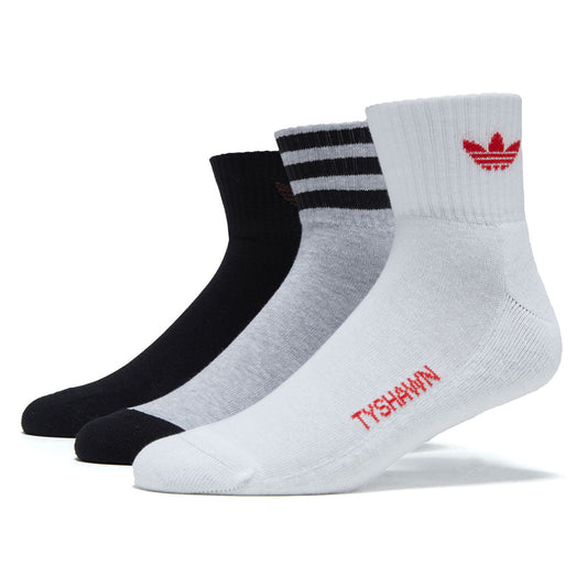 Adidas Tyshawn Socks White /Light Grey Heather/ Black (3-Pair)