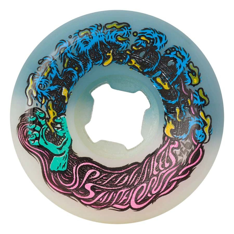 Slime Balls Wheels - Hairballs 50-50 White/Teal 54mm 95a