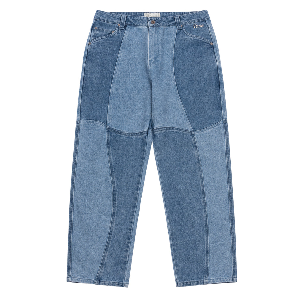 Dime Blocked Relaxed Denim Pants Blue Washed