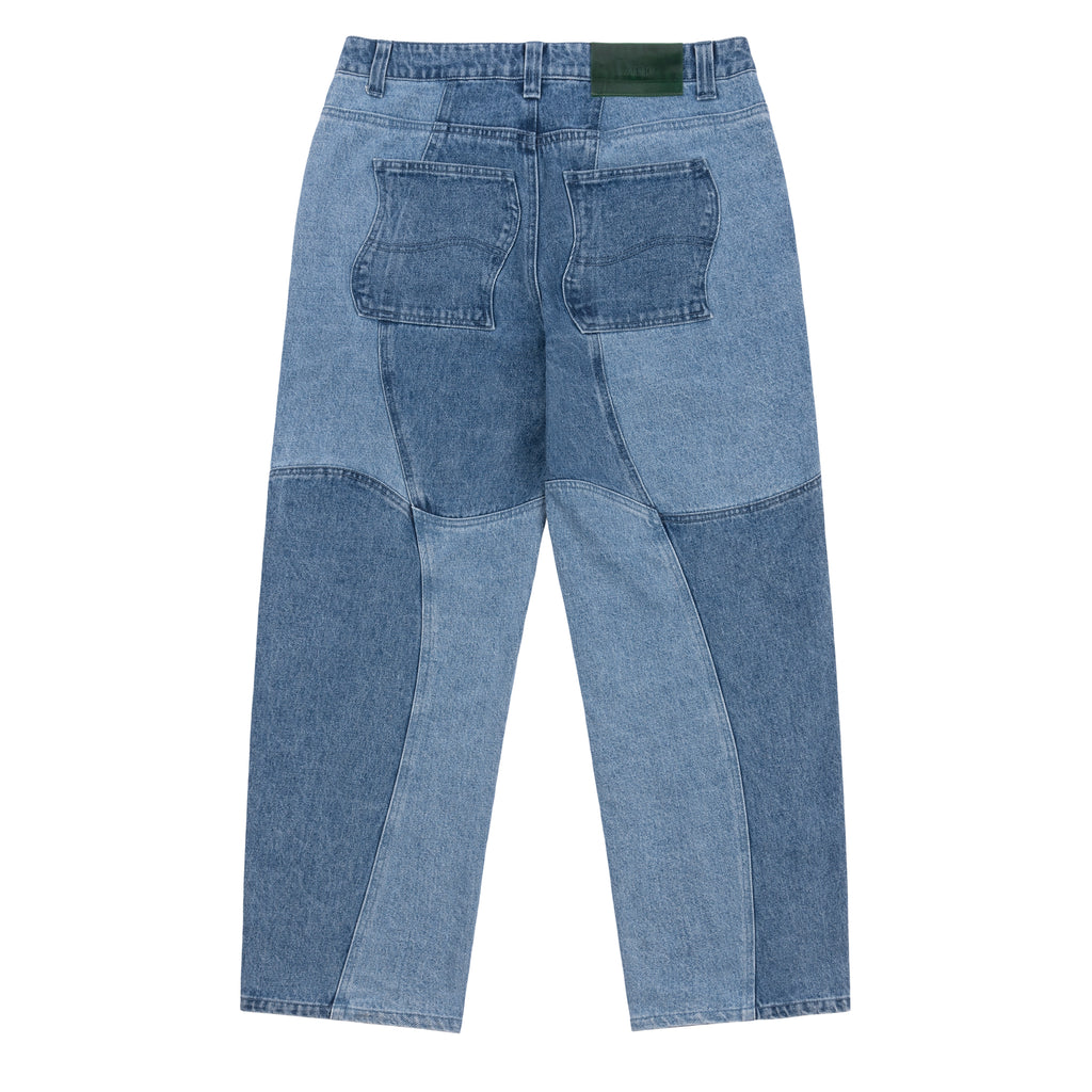 Dime Blocked Relaxed Denim Pants Blue Washed