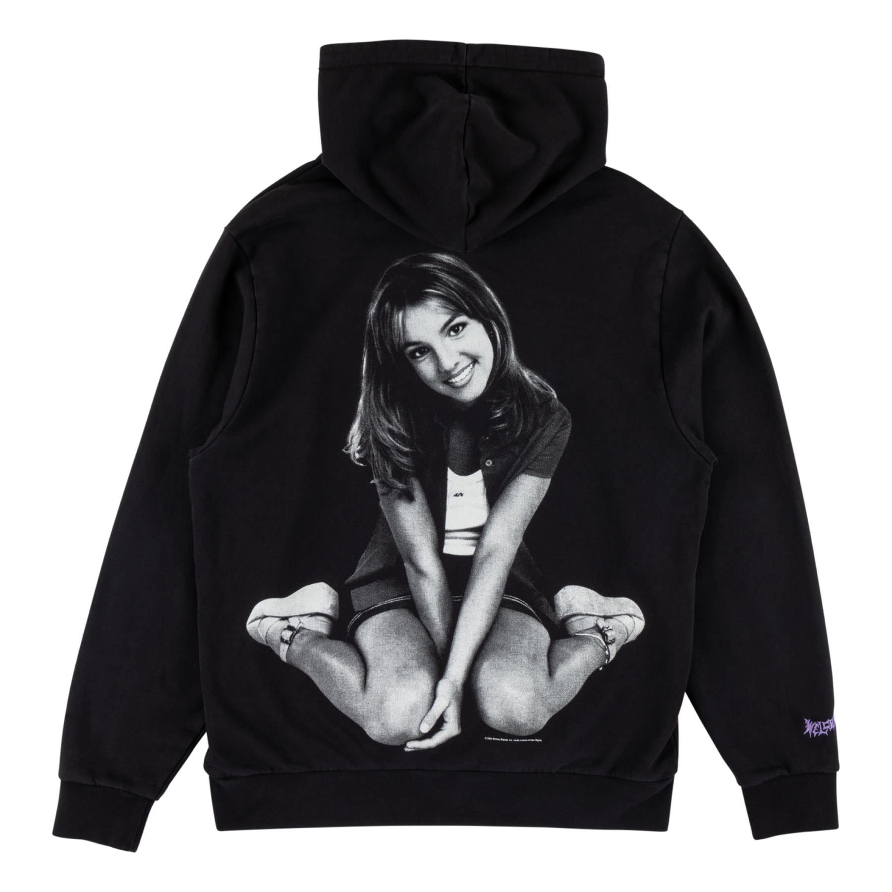 Welcome x Britney Flower Hoodie Black