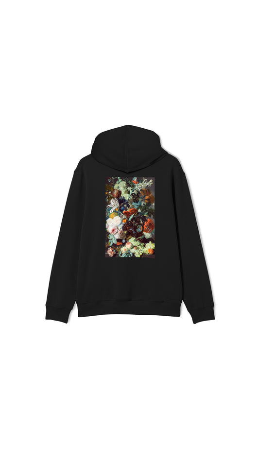 Poetic Flower Hoodie Black