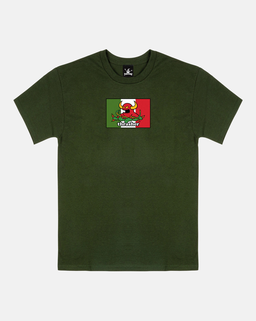 Thrasher x Toy Machine Hecho Tee Forest Green