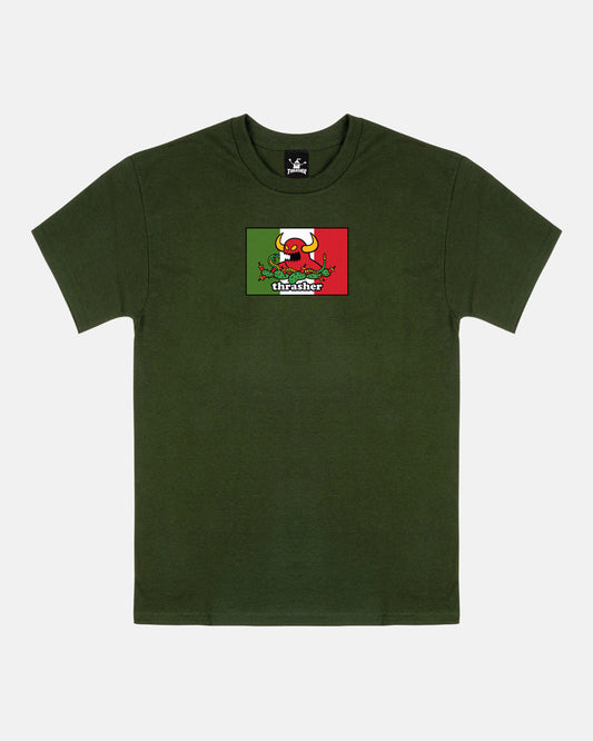 Thrasher x Toy Machine Hecho Tee Forest Green