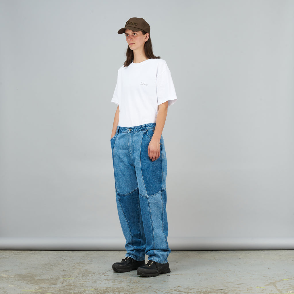 Dime Blocked Relaxed Denim Pants Blue Washed