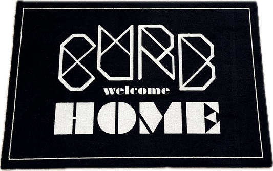 Curb Classic Logo Welcome Home Rug Black