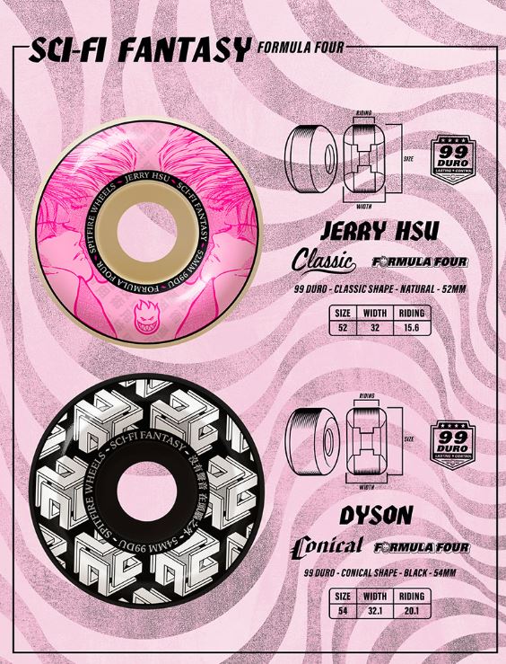 Spitfire x Sci-Fi F4 Hsu 99a Classic 52mm White/Pink