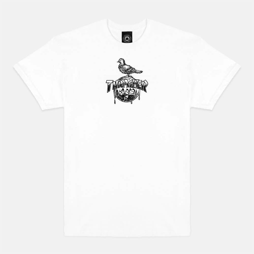 Thrasher x Anti-Hero Cover The Earth Tee White