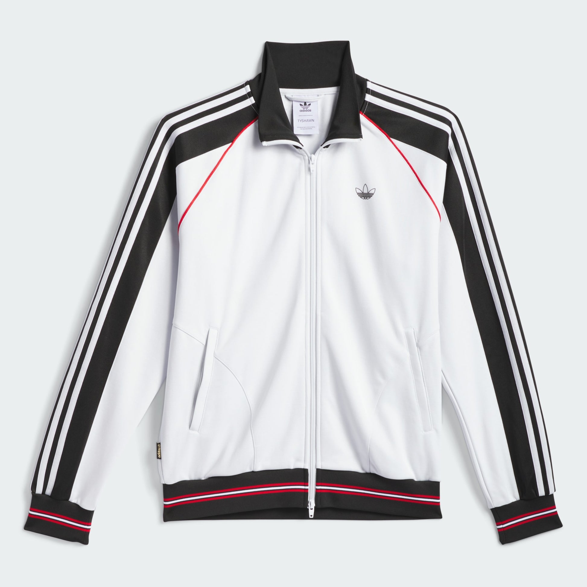 Adidas Tyshawn Track Jacket Crystal White/ Black/ Better Scarlet