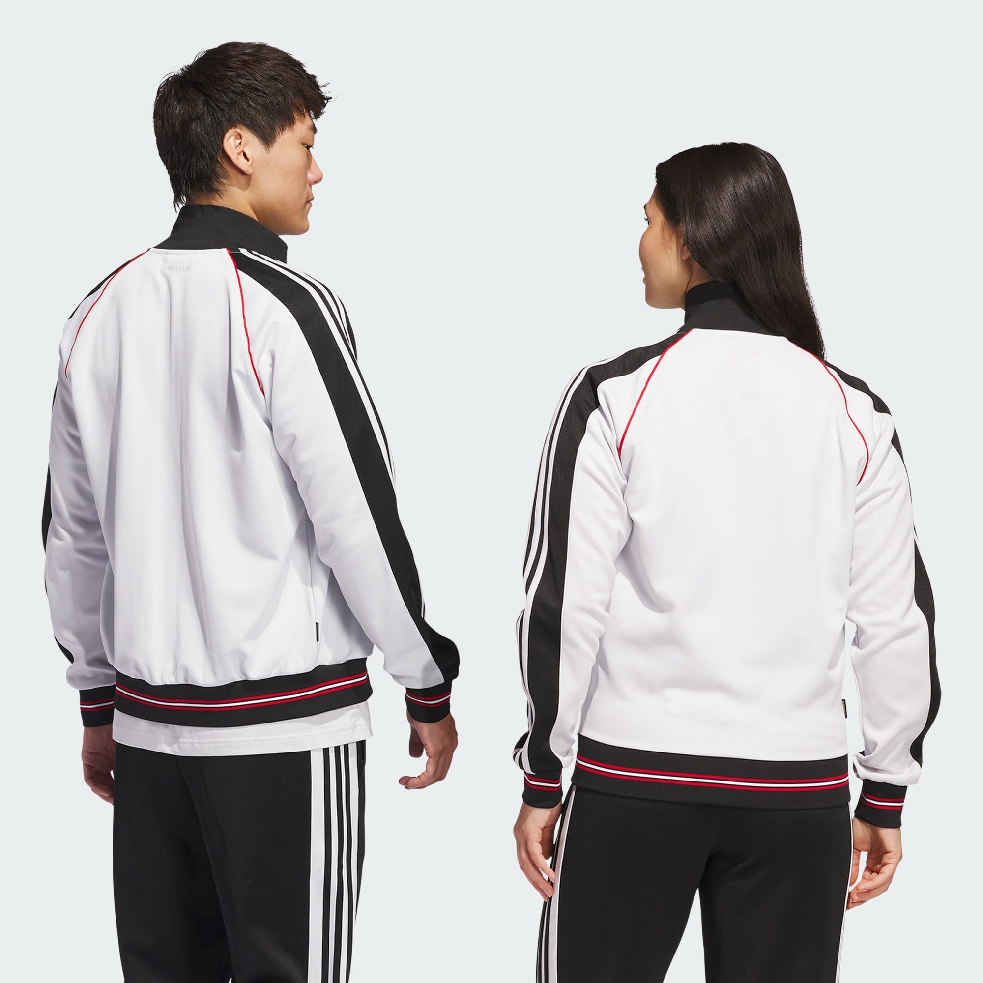 Adidas Tyshawn Track Jacket Crystal White/ Black/ Better Scarlet