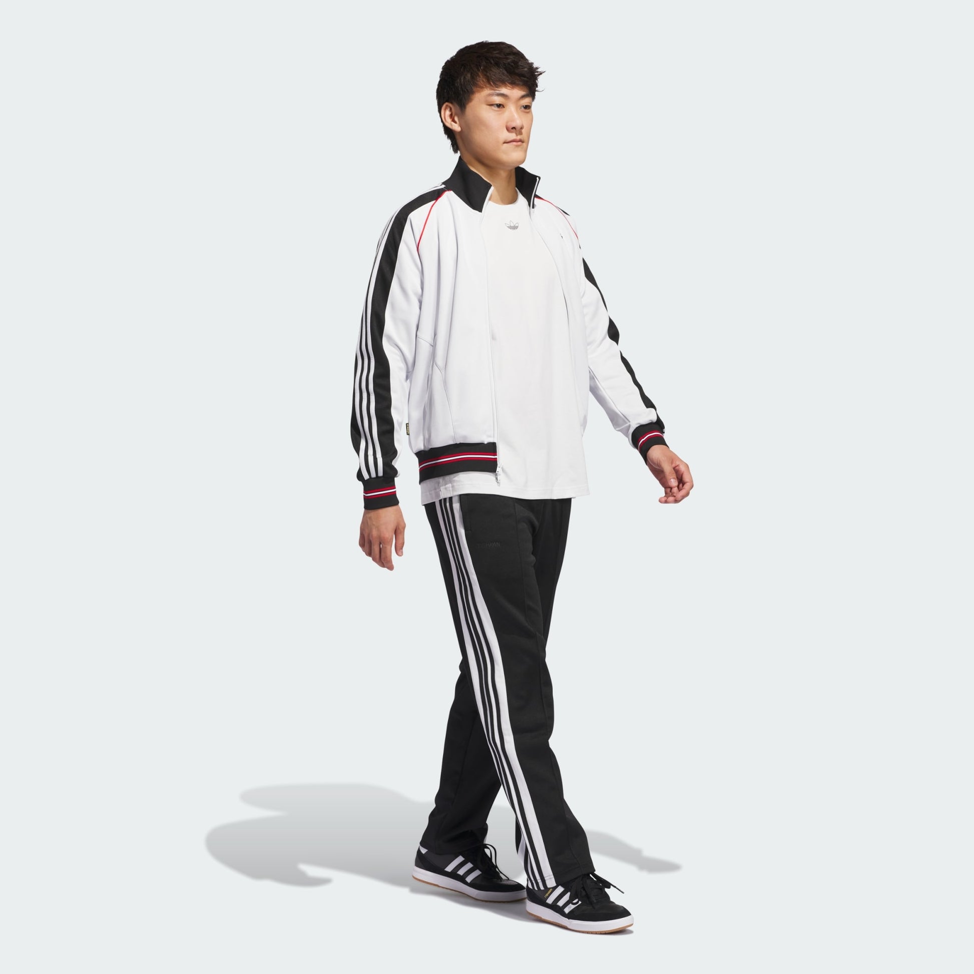 Adidas Tyshawn Track Jacket Crystal White/ Black/ Better Scarlet