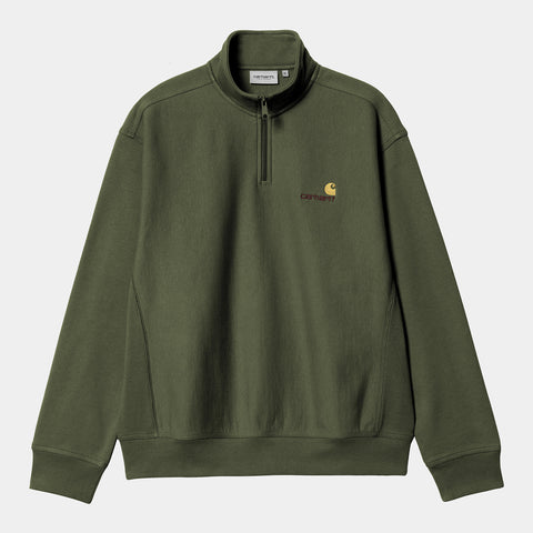 Carhartt WIP Half Zip American Script Sweatshirt Tarragon