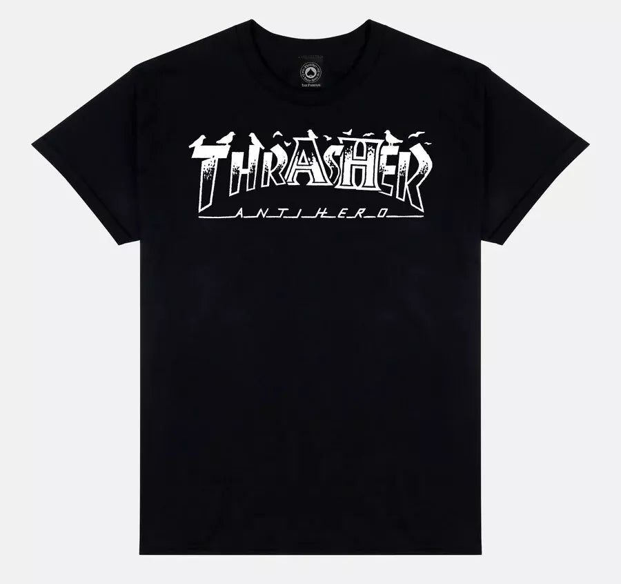 Thrasher x Anti-Hero Pigeon Mag Tee Black