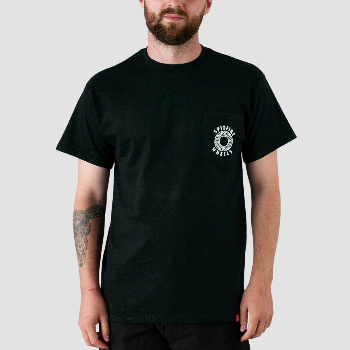 Spitfire Pocket Tee Hollow Classic Black/White