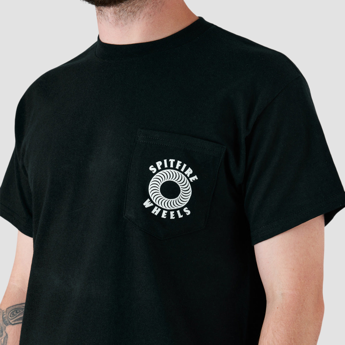 Spitfire Pocket Tee Hollow Classic Black/White