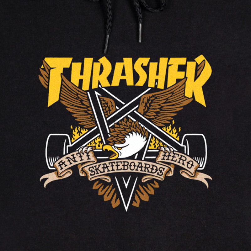 Thrasher x Anti-Hero Eaglegram Hoodie Black