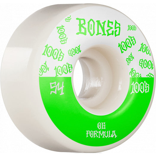 Bones Wheels V4 Wide 100’s OG Formula White 54mm